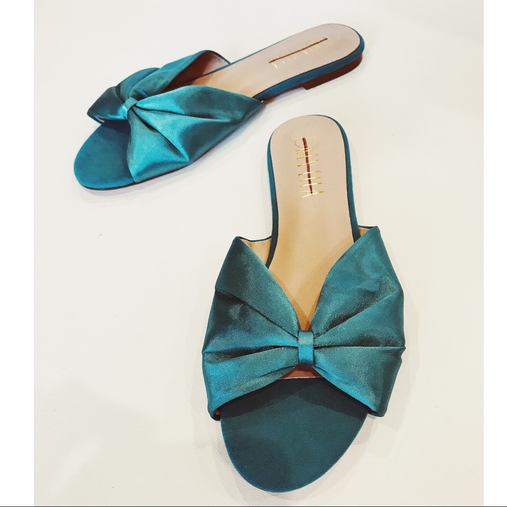 Sold Anthropologie Billy Ella Satin Blue Green - Picture 3 of 7